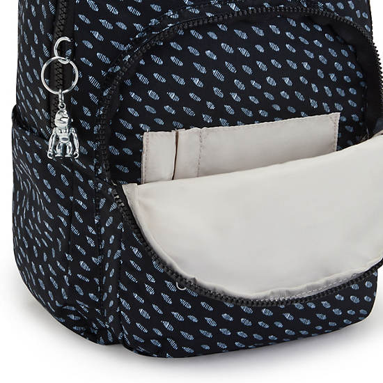 Kipling Seoul Small Printed Tablet Ryggsekk Blå Hvite | NO 1351NW